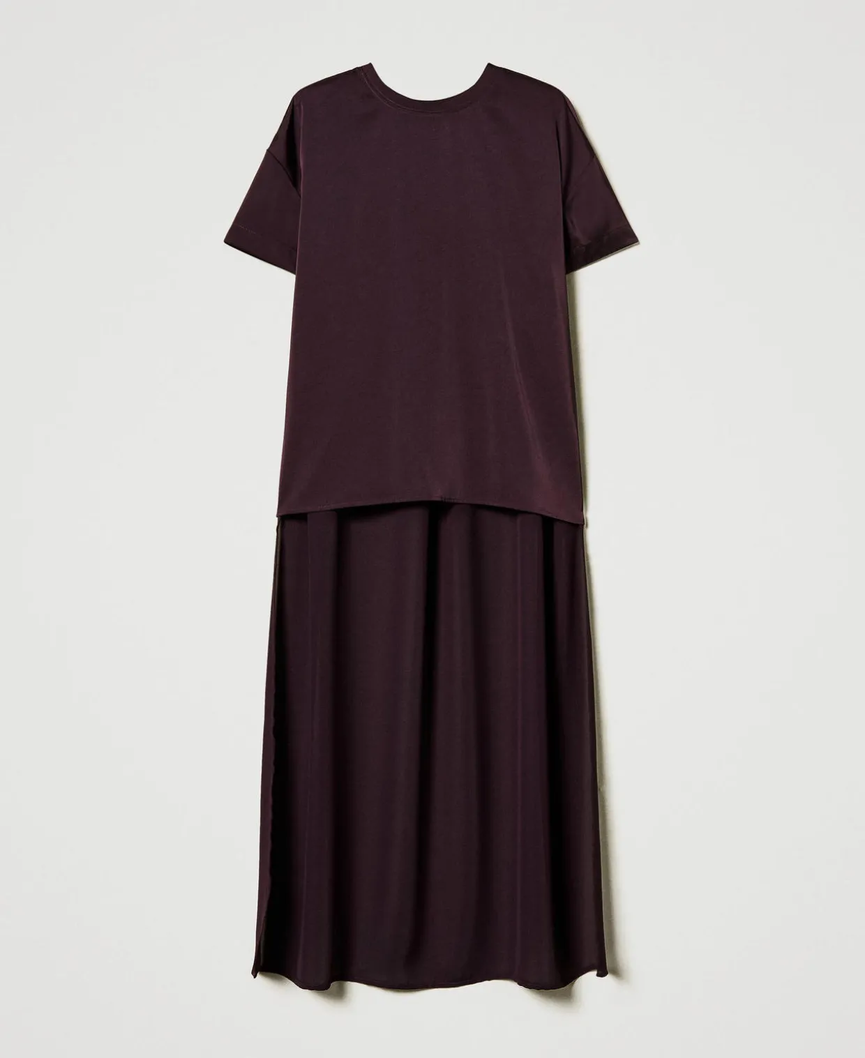 Asymmetrische Bluse Aus Satin Und Georgette