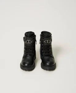 Baby-Stiefelette Aus Leder Mit Riemen