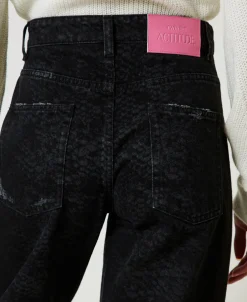 Barrel-Fit-Jeans Mit Schlangenprint