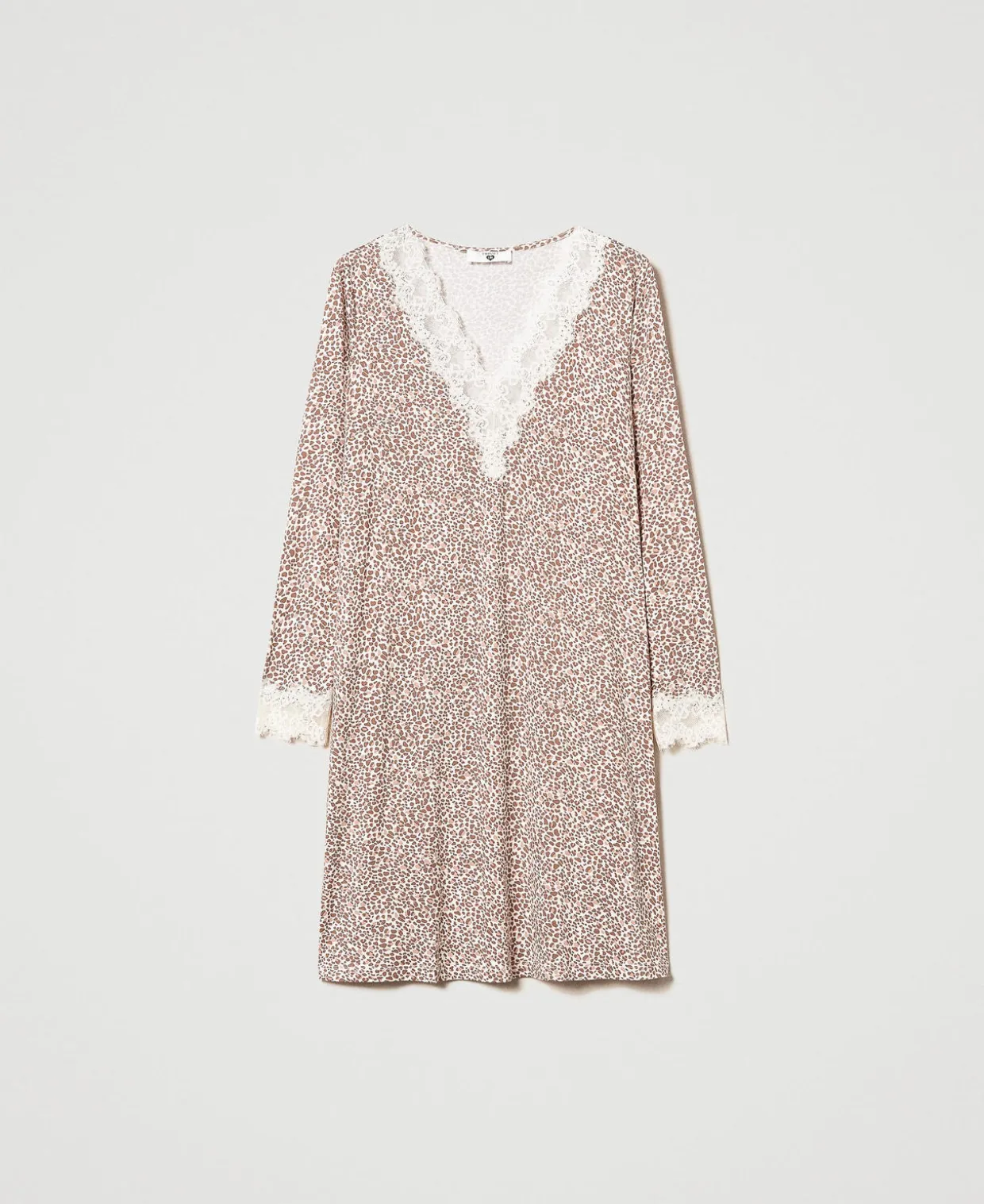 Bedrucktes Nachthemd Mit Spitze