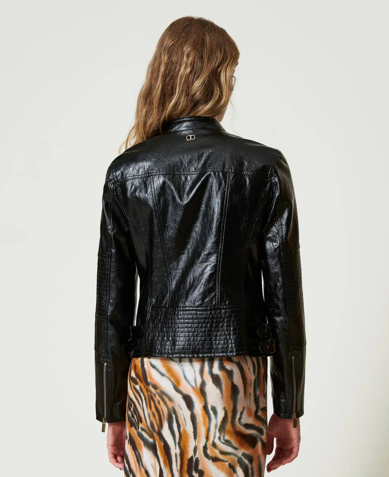 Bikerjacke Aus Lederimitat Mit Reißverschlüssen