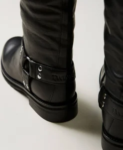 Bikerstiefel „Darcy“ Aus Leder Mit Riemen