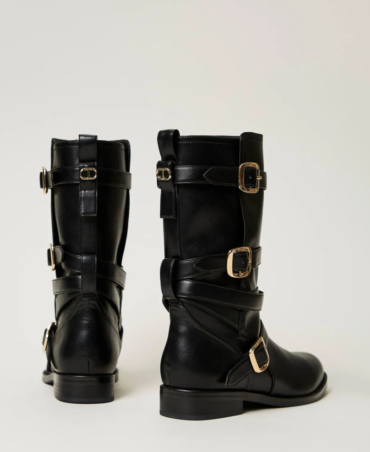 Bikerstiefel Mit Riemen