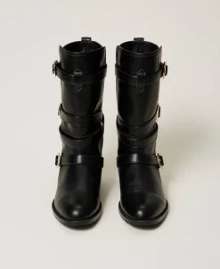 Bikerstiefel Mit Riemen