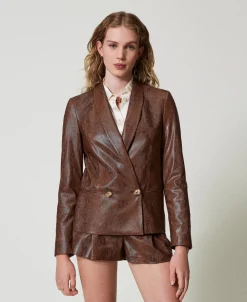 Blazer Aus Eidechsenlederimitat