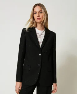 Blazer Aus Tuch Mit Pailletten