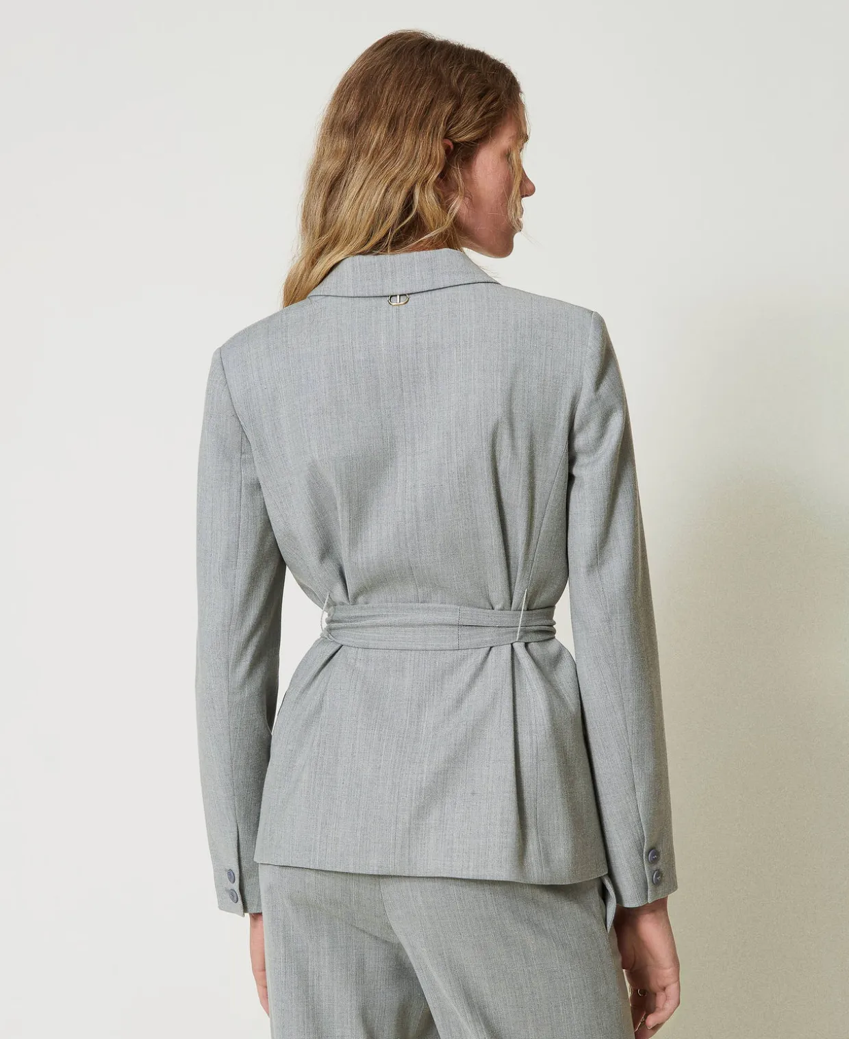 Blazer Aus Wollmischung Mit Gürtel