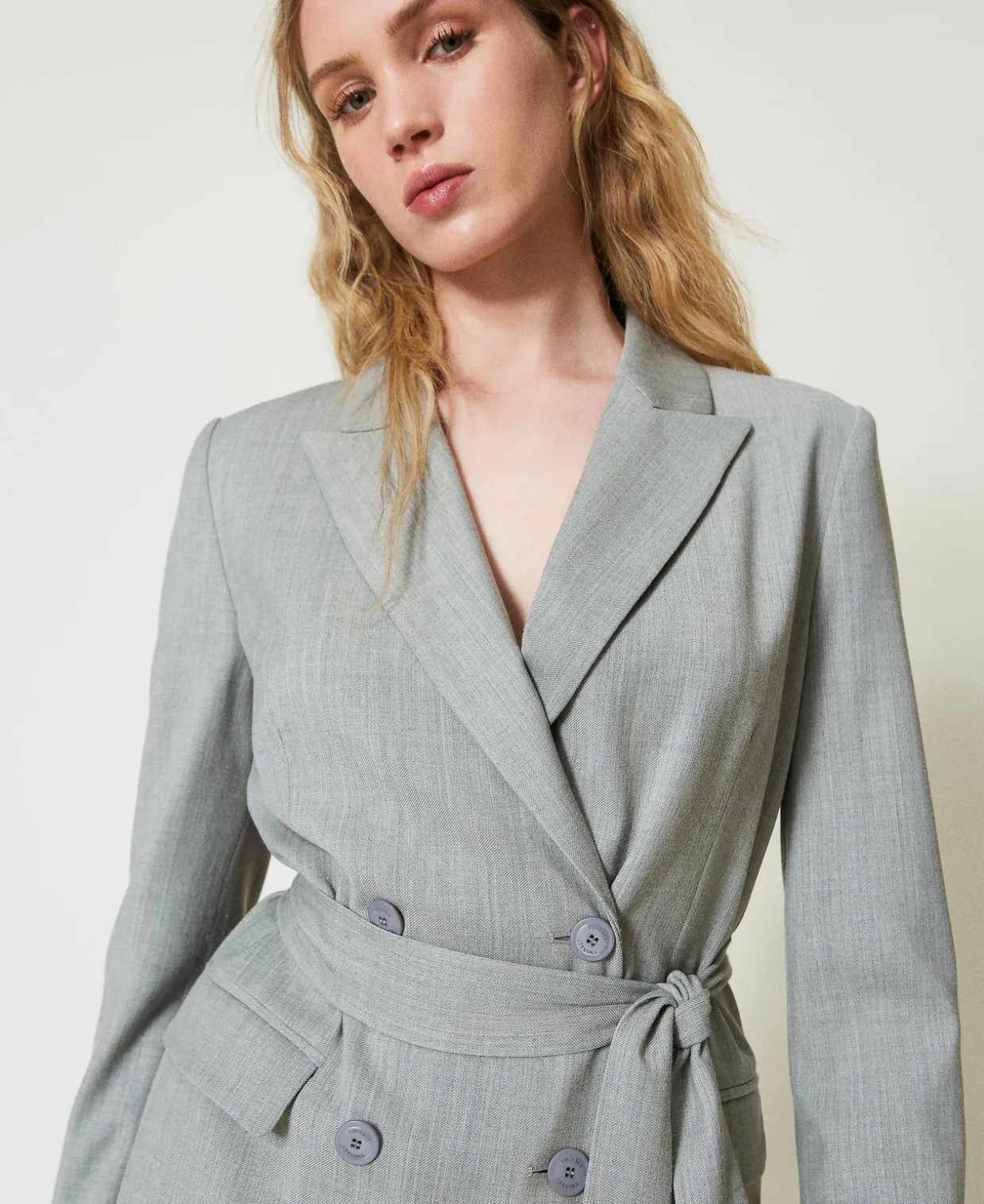 Blazer Aus Wollmischung Mit Gürtel