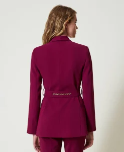 Blazer Mit Gürtel „Oval T“-Kettchen