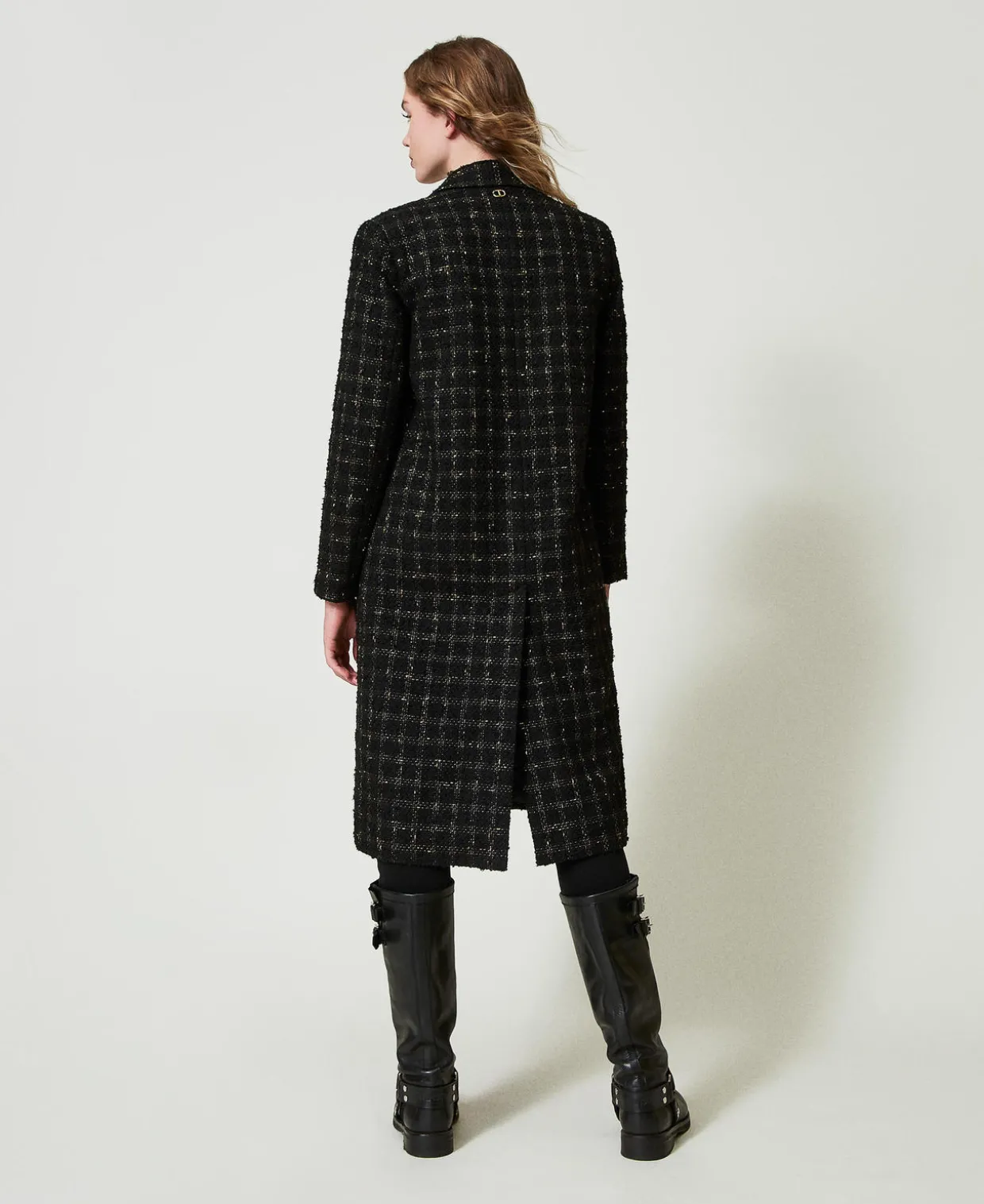 Bouclémantel Mit Karomuster