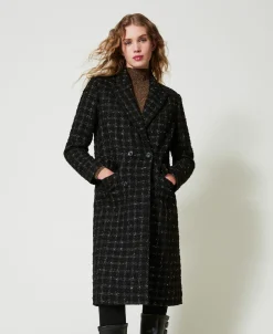 Bouclémantel Mit Karomuster