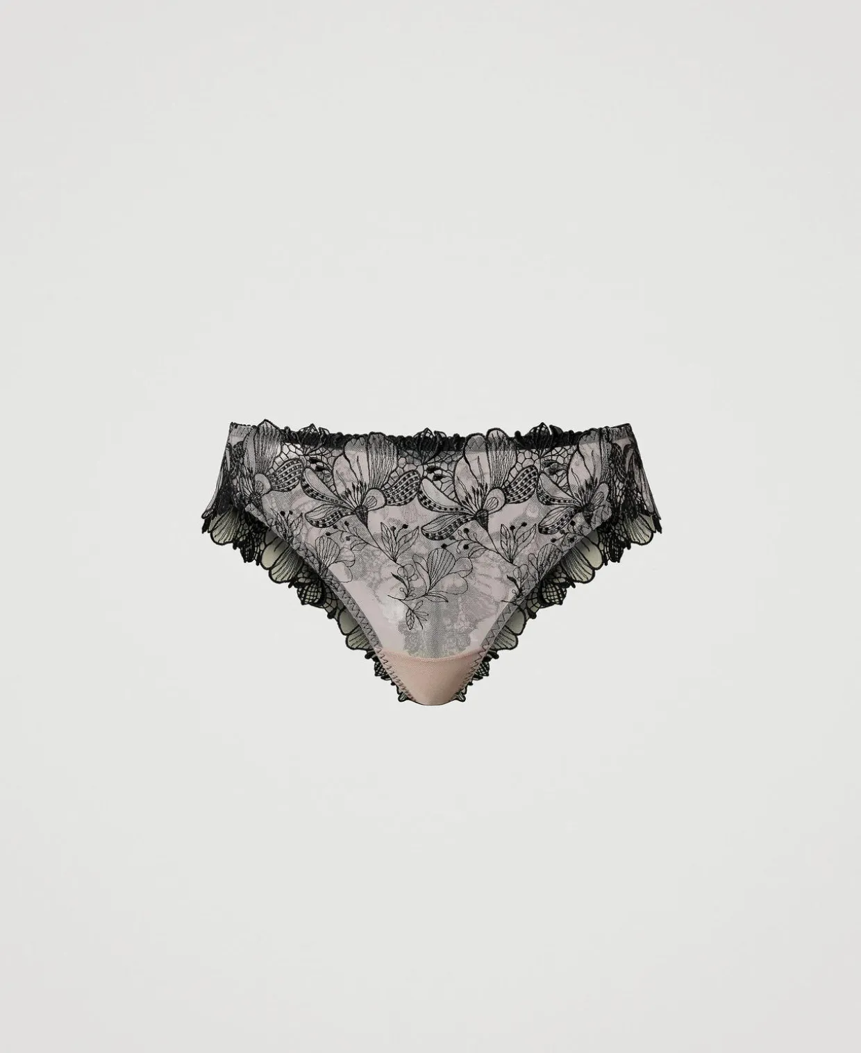 Brazilian-Slip Aus Besticktem Tüll