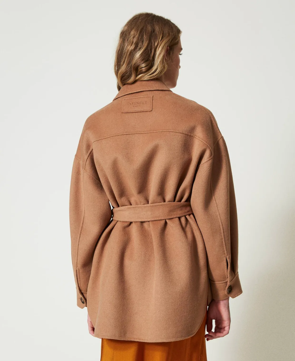 Caban Aus Zweilagigem Wollmischtuch