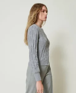 Cardigan Aus Baumwolle Und Kaschmir Mit Logos