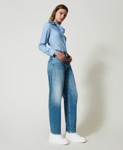 Carrot-Fit-Jeans Mit Fünf Taschen