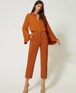 Cropped-Hose Mit Knöpfen