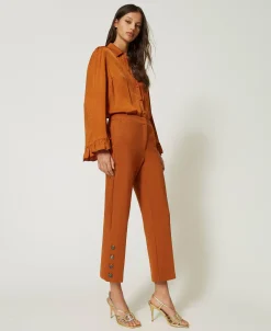 Cropped-Hose Mit Knöpfen