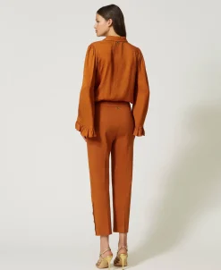 Cropped-Hose Mit Knöpfen