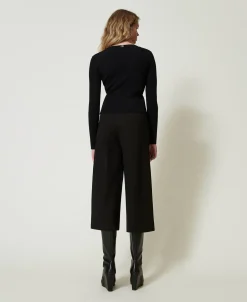Cropped-Hose Mit „Oval T“-Gürtel