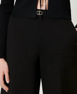 Cropped-Hose Mit „Oval T“-Gürtel