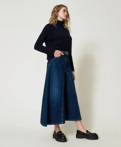 Cropped-Jeans Mit Gürtel