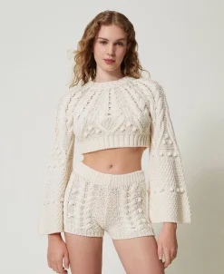 Cropped-Pullover Aus Wolle