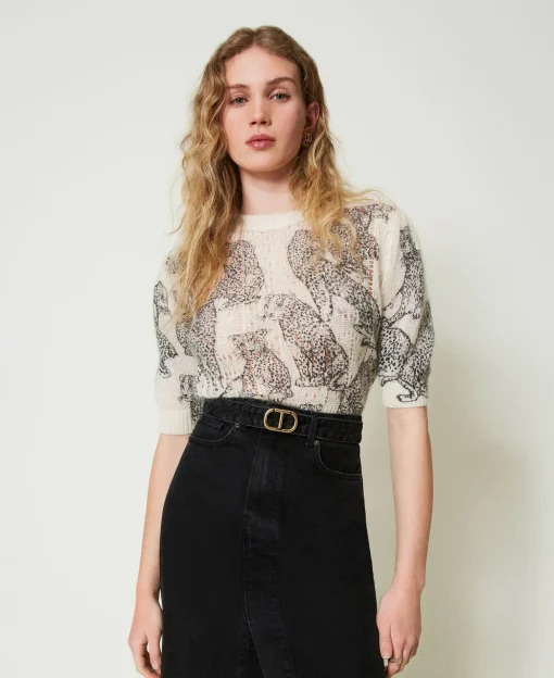 Cropped-Pullover Aus Wolle-Mohair-Mischung