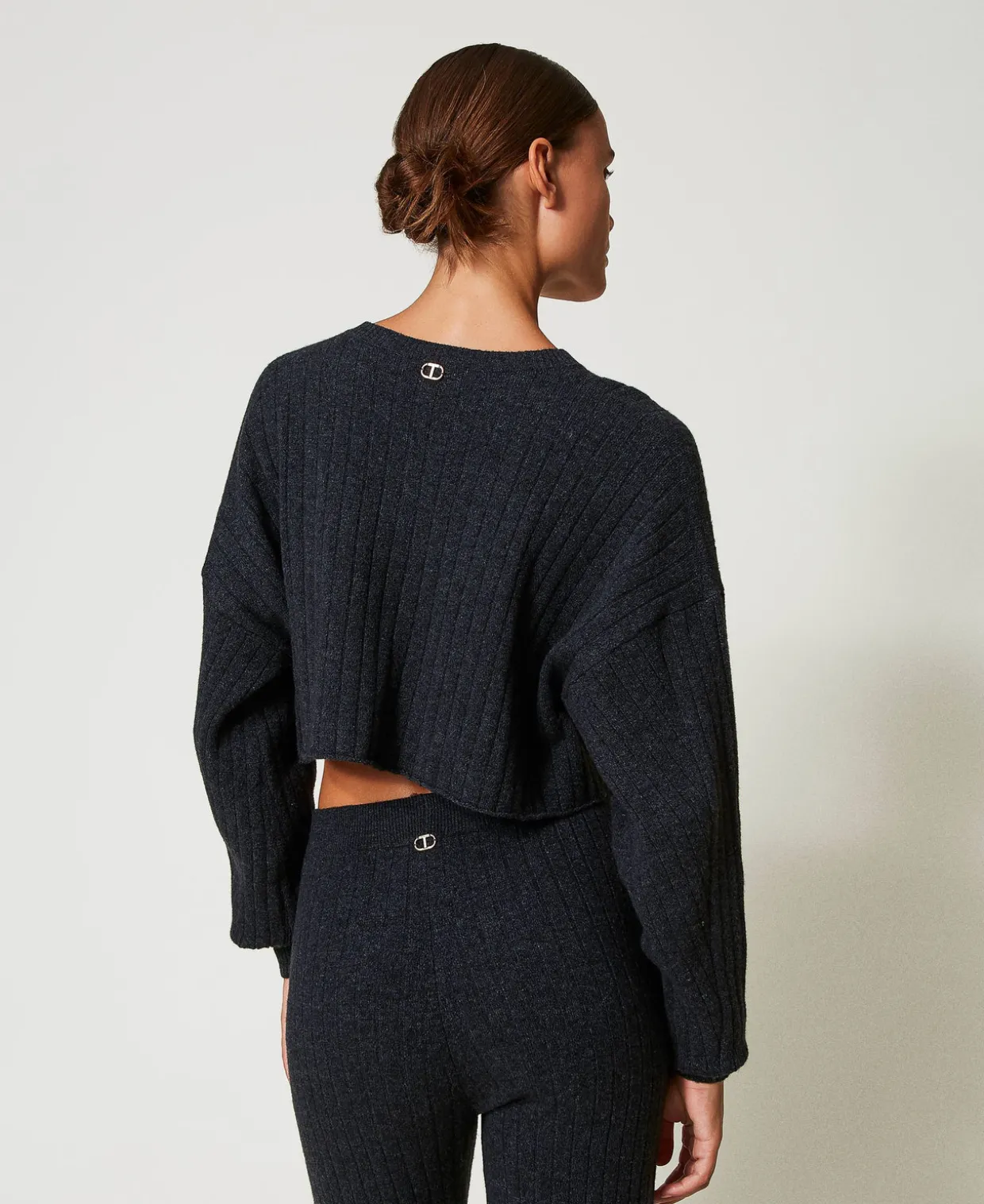 Cropped-Pullover Aus Wollmischung
