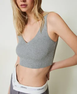 Crop-Top Aus Rippenstrick
