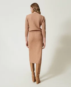 Figurbetonter Midi-Strickrock Mit Knöpfen