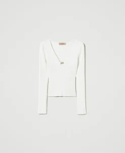 Figurbetonter Pullover Mit „Oval T“-Logo