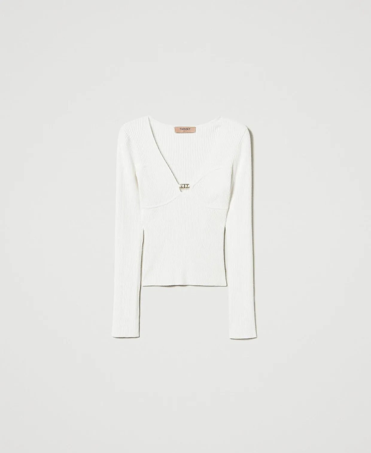 Figurbetonter Pullover Mit „Oval T“-Logo