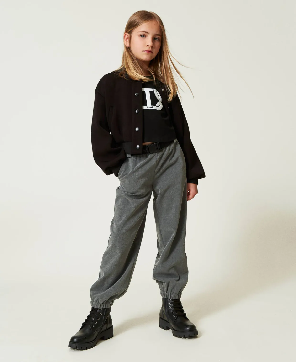 Flanell-Joggers Mit Gürtel