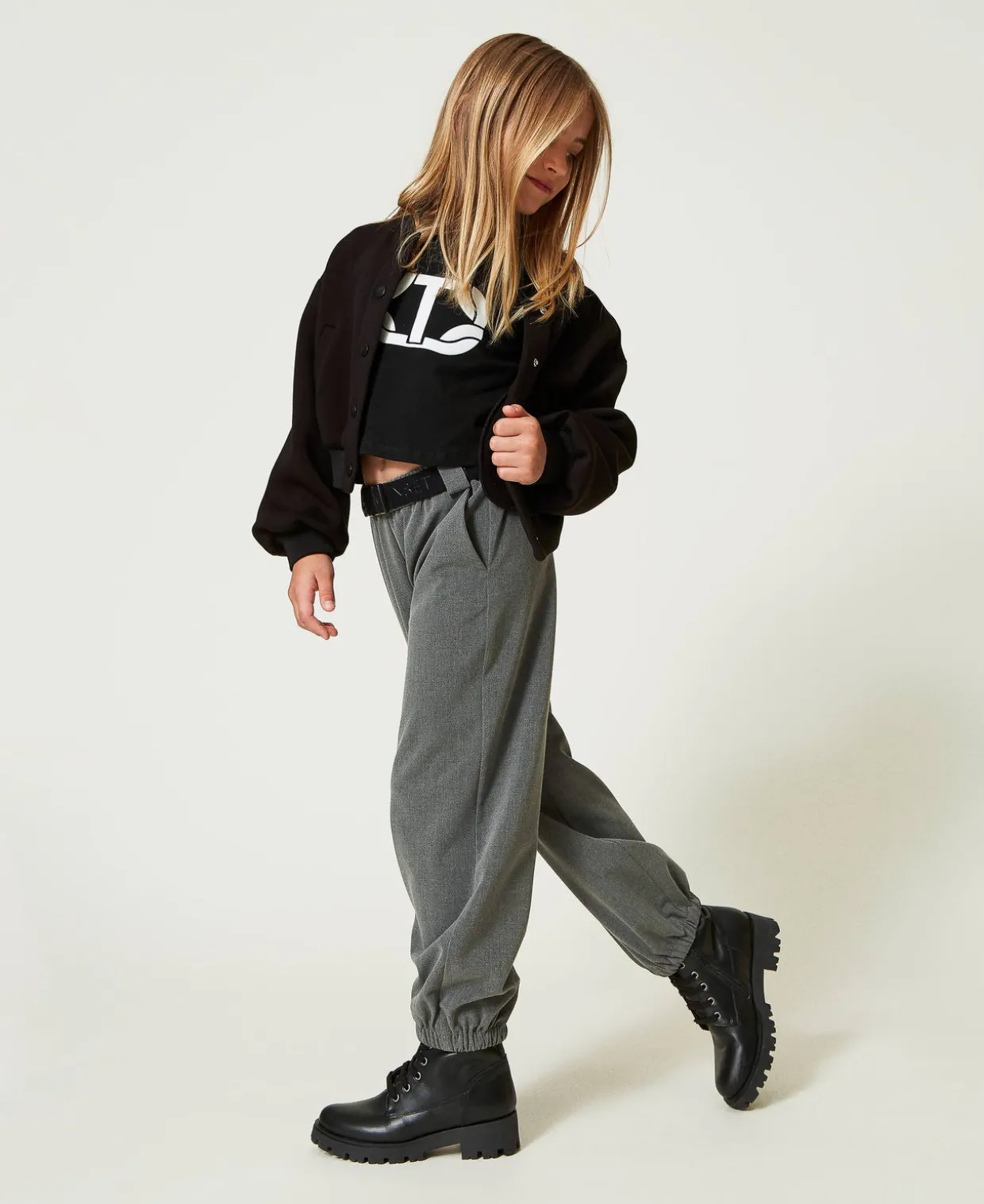 Flanell-Joggers Mit Gürtel