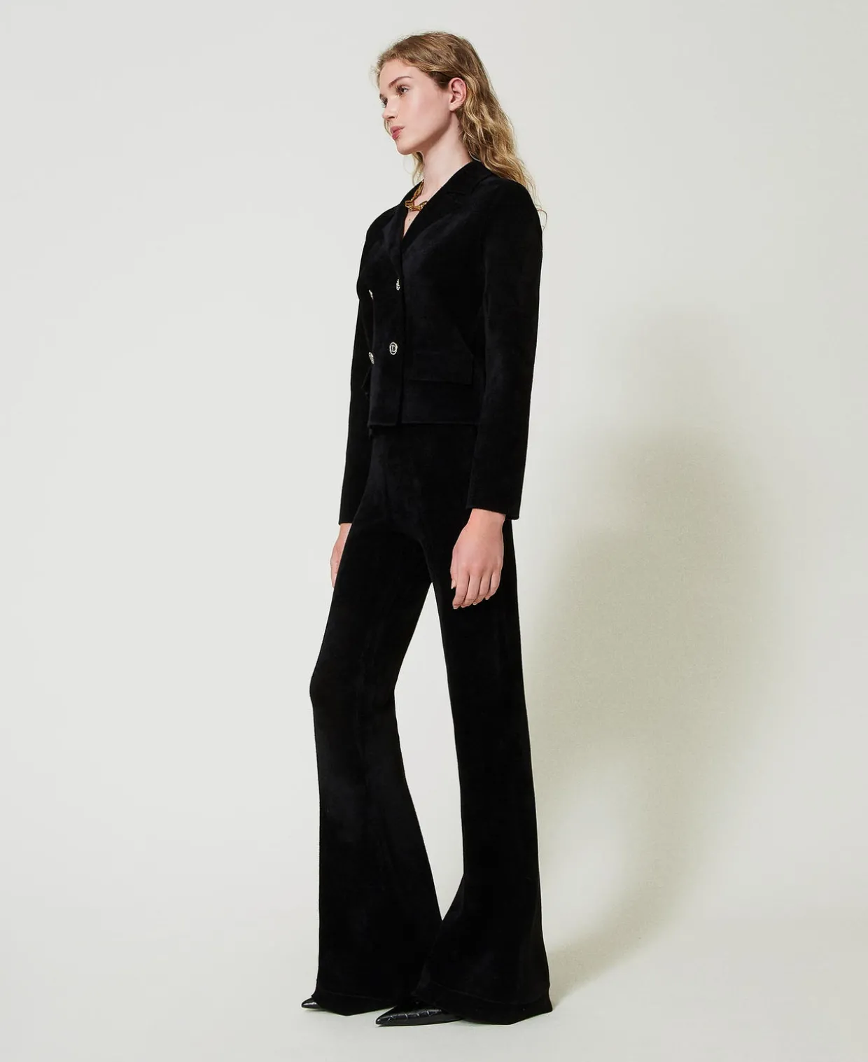 Flare-Fit-Strickhose Mit „Oval T“-Knöpfen