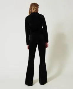 Flare-Fit-Strickhose Mit „Oval T“-Knöpfen