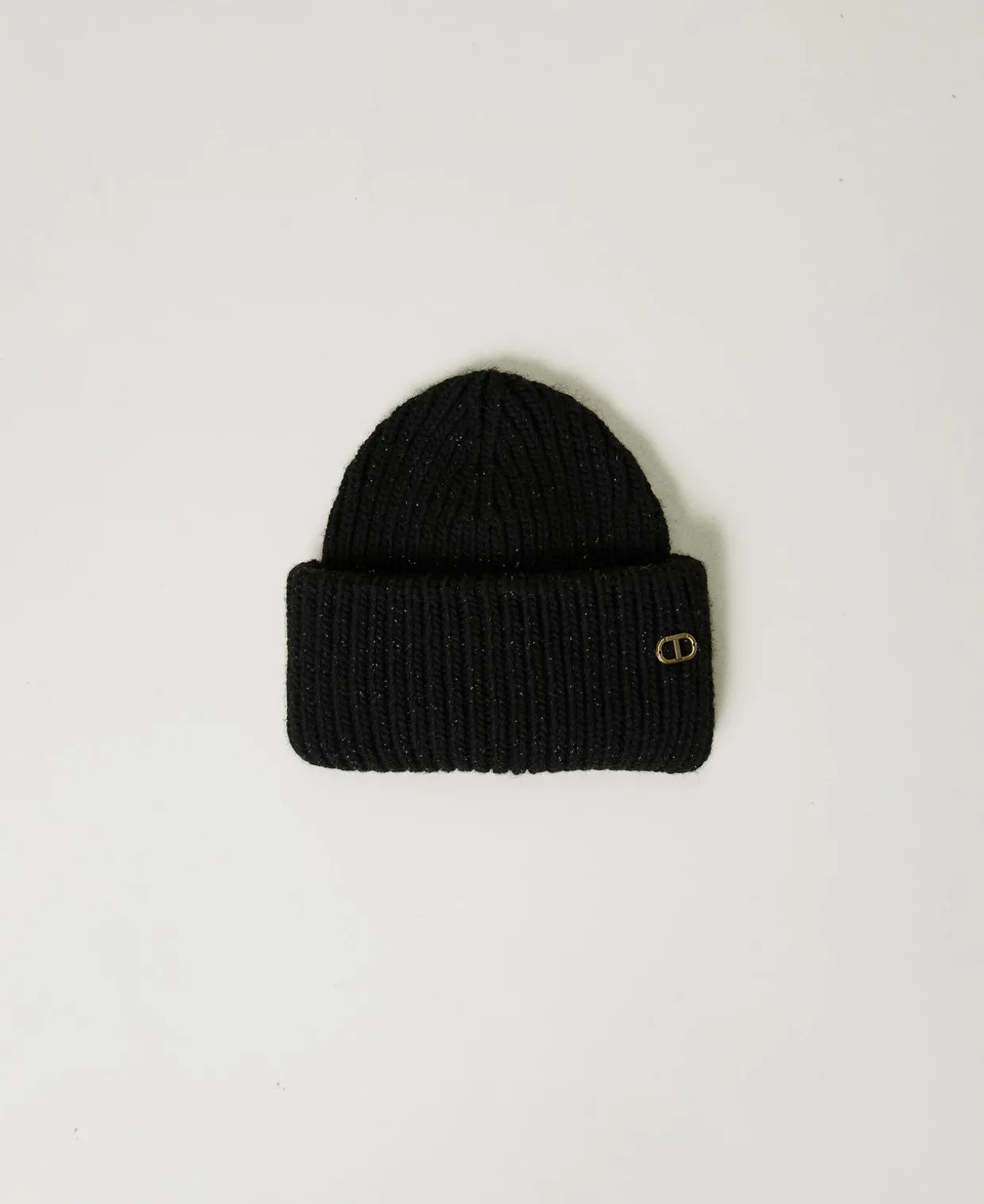 Gerippte Strickmütze Mit Oval T