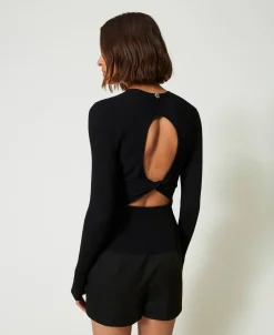 Gerippter Cardigan Mit Nieten