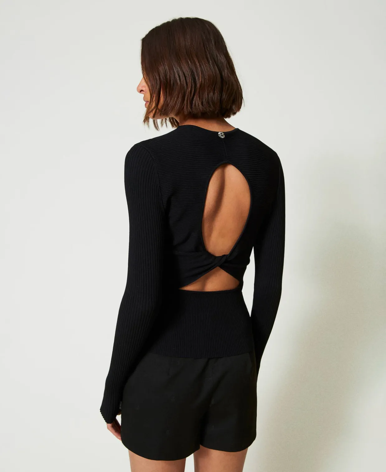 Gerippter Cardigan Mit Nieten