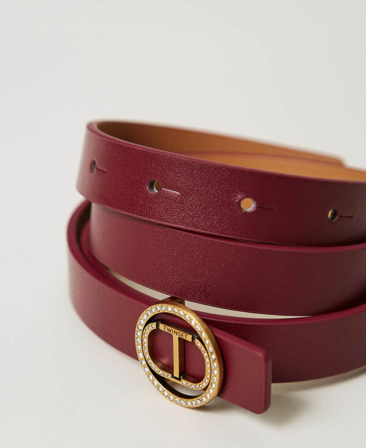 Gürtel Mit „Oval T“-Schnalle Und Strass