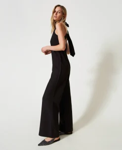 Halterneck-Jumpsuit Aus Crêpe-Cady