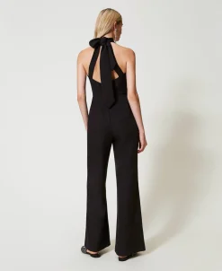Halterneck-Jumpsuit Aus Crêpe-Cady