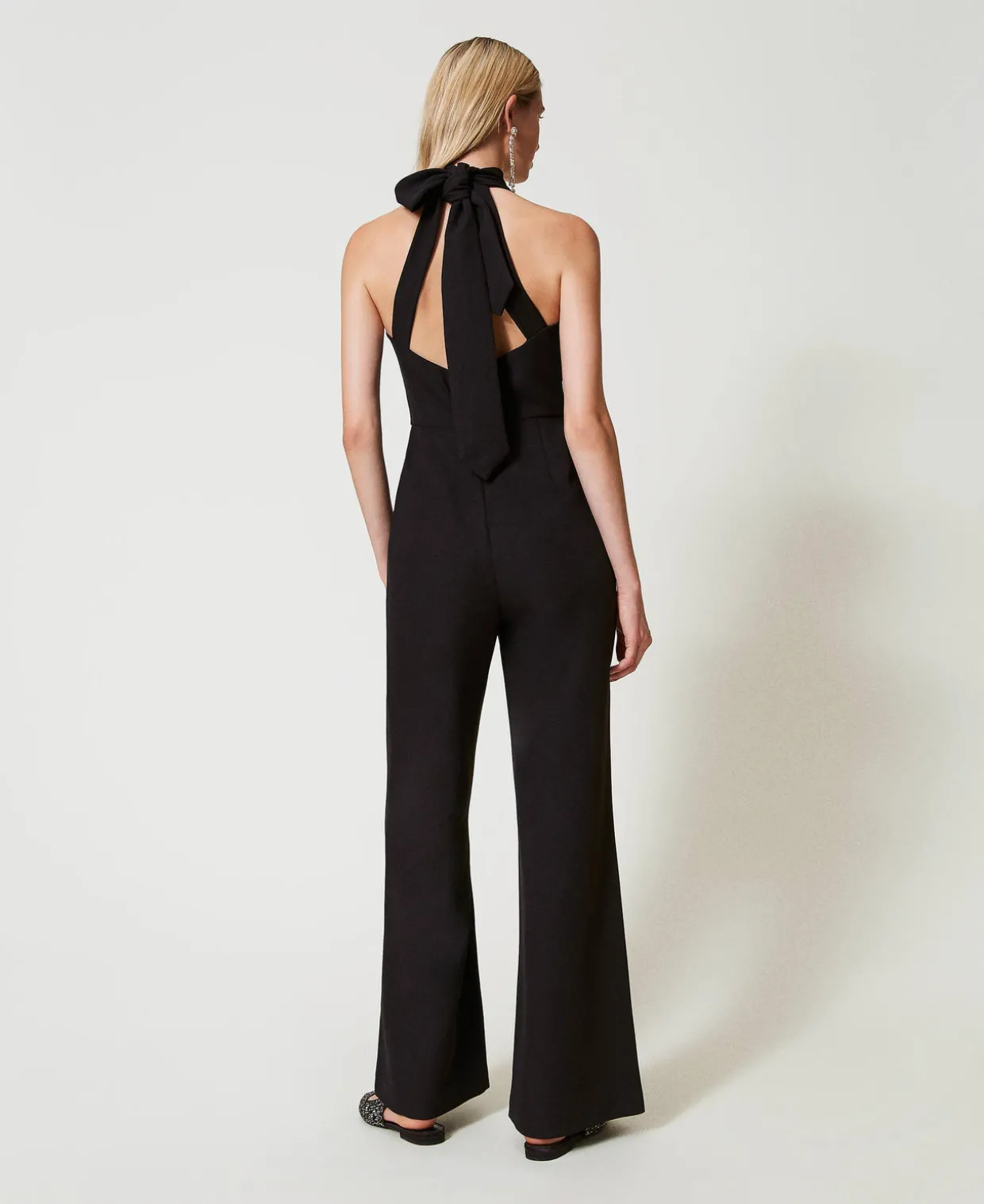 Halterneck-Jumpsuit Aus Crêpe-Cady