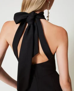 Halterneck-Jumpsuit Aus Crêpe-Cady