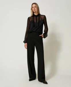 Hemd Aus Satin Und Chiffon