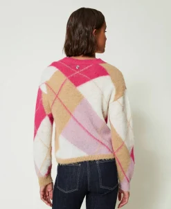 Jacquardpullover Aus Wollmischung Mit Argylemuster