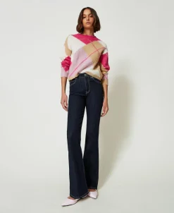 Jacquardpullover Aus Wollmischung Mit Argylemuster