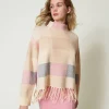 Jacquardpullover Mit Fransen