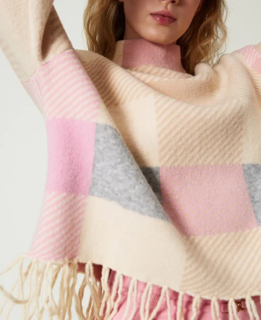 Jacquardpullover Mit Fransen