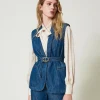Jeansweste Mit Gürtel